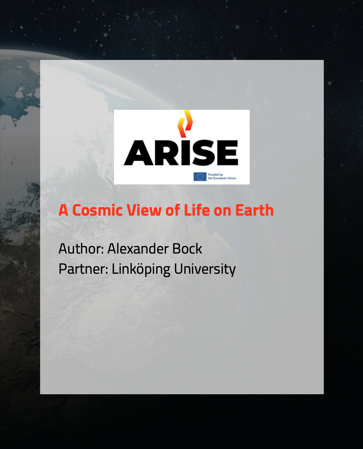 ARISE: What if tools used to map the universe could help us understand life on Earth?