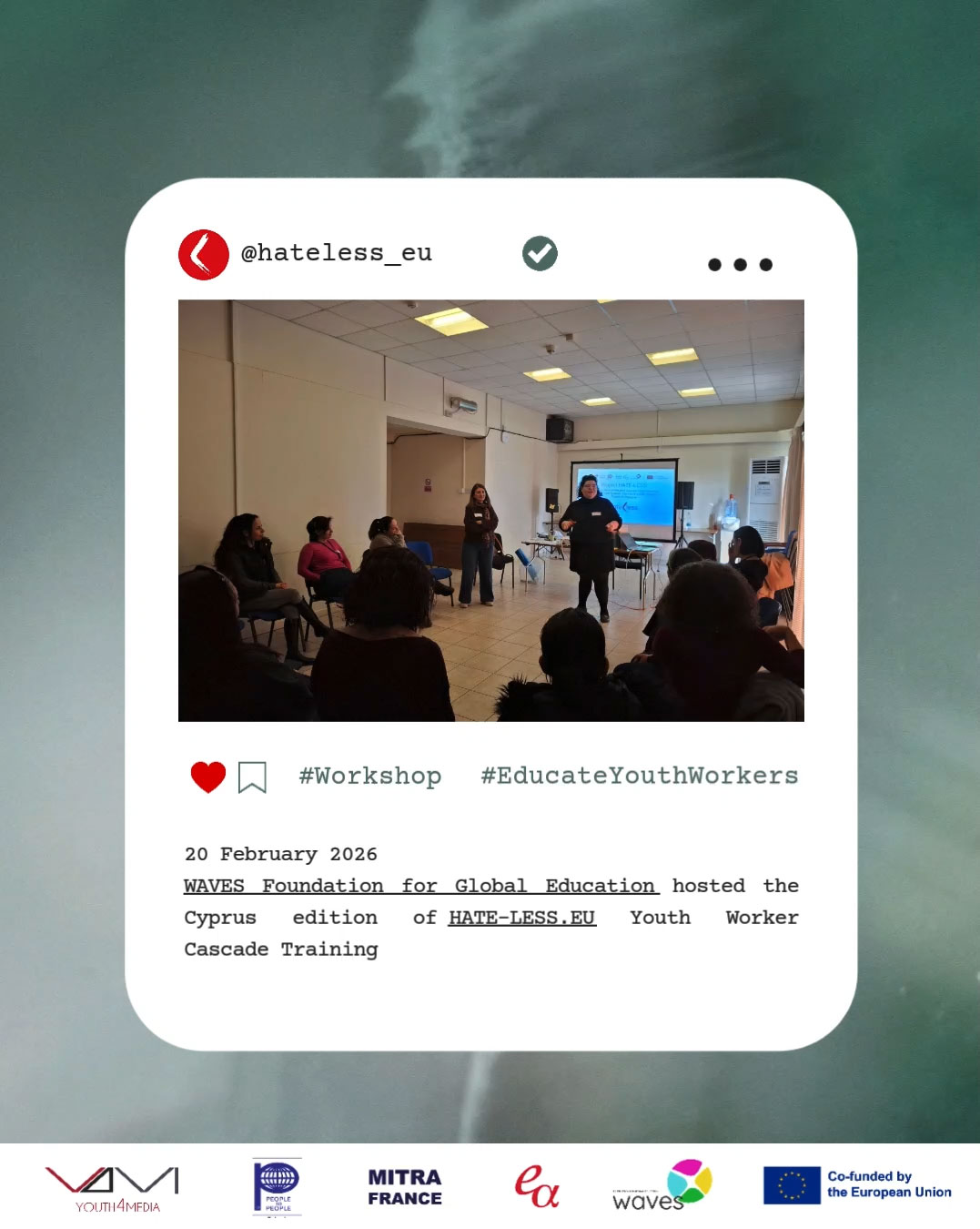 HATE-LESS: Building a critical mass of youth workers against hate speech and disinformation – one workshop at a time.